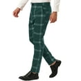 thumbnail image 5 of INSPIRE CHIC Men's Plaid Dress Pants Slim Fit Checked Printed Trousers 38 Green, 5 of 7