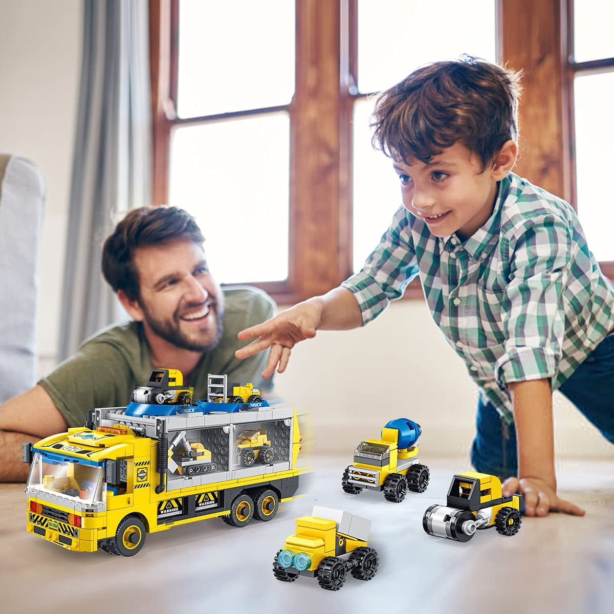 Robot Building Toys Set 6-in-1 649 Pieces Engineering Vehicles