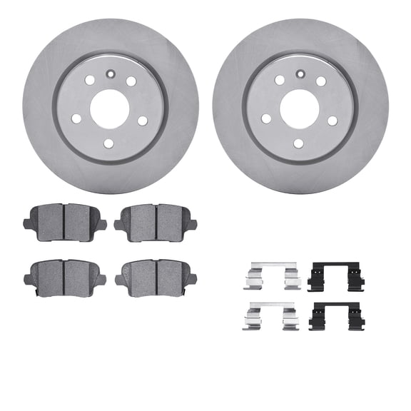 Dynamic Friction Company Rear Brake Rotors with 5000 Advanced Brake Pads includes Hardware 6512-46388