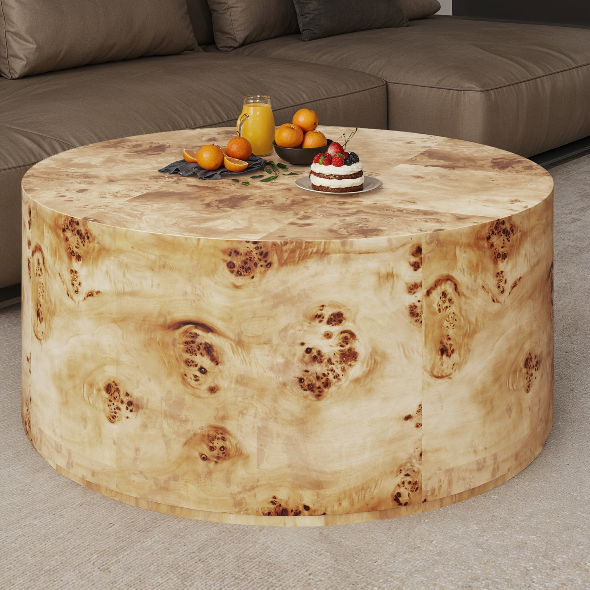 Uforic 16''H Burl Wood Coffee Table