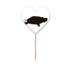 thumbnail image 1 of Tortuga negra retrato animal Etiqueta del corazón de la bandera del palillo de dientes, 1 of 3