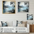 thumbnail image 4 of Designart "Tropical Palms: Blue & Grey Collage I" Coastal Floater Framed Wall Art Prints, 4 of 5