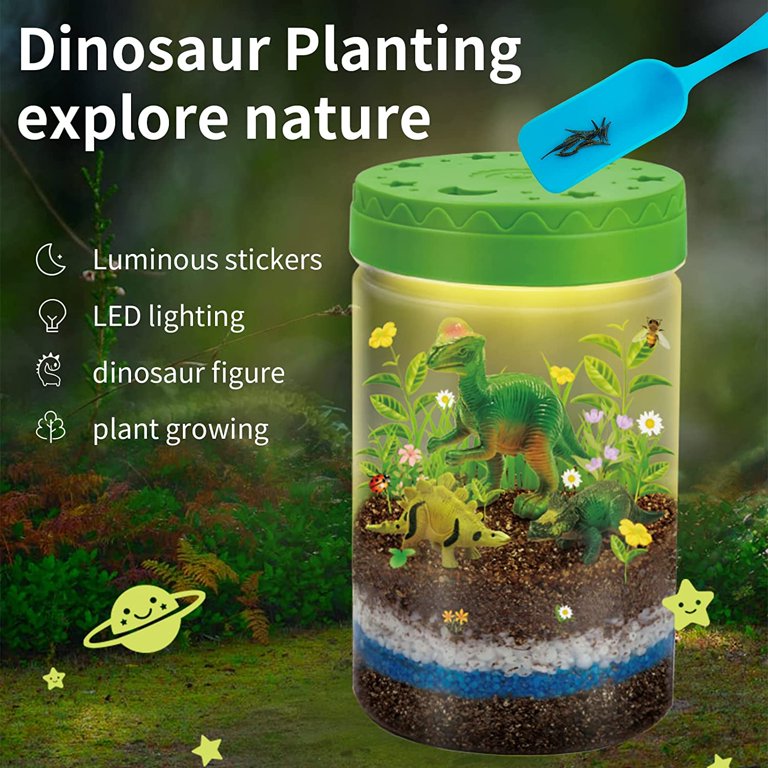 Dinosaur Light Up Terrarium Kit for Kids I Dinosaur Toys Craft