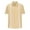 Khaki, variant on Men's Short Sleeve Shirts Color Blocking Business Casual Lapel Button up T-shirt Size S(4)White