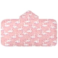 thumbnail image 5 of Yayeee Kids Hooded Towel with Hand Pockets Beach Soft Absorbent Bath Wrap 50 x 23.5 inch, Pink Cartoon Swans Pattern, 5 of 5