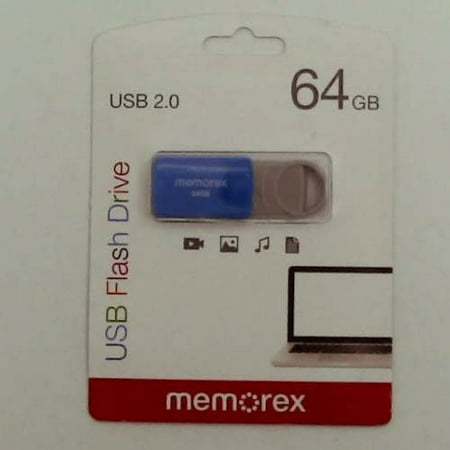 Memorex 64GB Flash Drive USB 2.0 - Blue (32020006421)