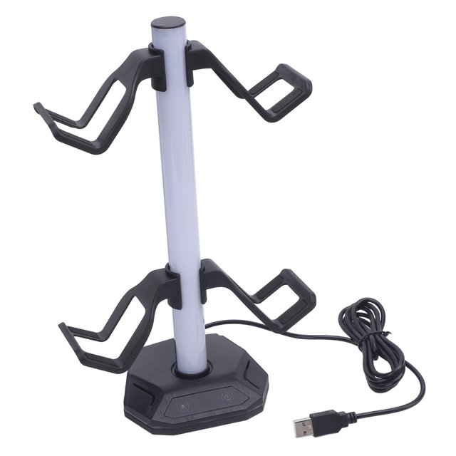 Game Controller Stand, RGB Lighting Controller Headset Holder Stylish Look 2 USB Interface Wide Compatibility High Stability Type C Port for Pro