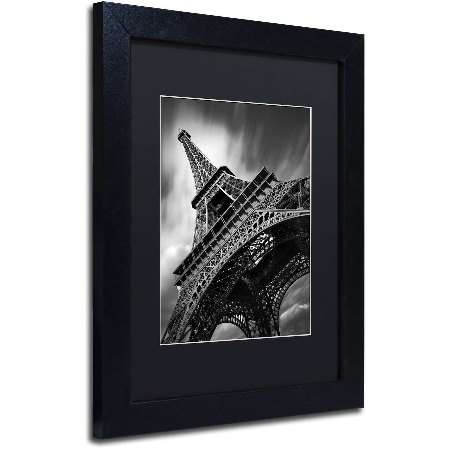 Moises Levy 'Eiffel Tower Study II' Black Matted Framed Art