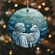 thumbnail image 3 of Adorno navideño "Sueña con el coraje": Escena de niña montando un reno. Colgante inspirador para árbol navideño con etiqueta de regalo., 3 of 5