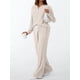 thumbnail image 5 of Conjuntos de Dos Piezas para Mujer, Suéter de Cuello Henley de Otoño, Chándal A Juego, Pijamas Cómodos con Bolsillos Albaricoque L, 5 of 7