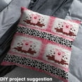 thumbnail image 2 of jejeloiu Cute Pig Fabric by the Yard 1 Yard,Cattle Hide Print Home Decor Fabric by the Yard,Pink Black White Sewing Fabric For Girls,Super Cozy Room Decor, 2 of 6