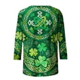 thumbnail image 5 of Mceream St Patricks Day T-Shirt pour Femmes Drôle Manches 3/4 Hauts Mignons Décontractés Col Rond T-Shirts Graphiques Trèfle Imprimé Floral 2026 Hauts Chemisiers Grande Taille Vert P, 5 of 5