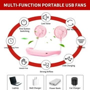 Portable Neck Fan Rechargeable Personal Hand-Free Fan Mini USB Wearable Neckband Sport Fan, 3 Speed Adjustable, 360 Degrees Free Rotation Perfect for Working, Traveling, Office, Reading