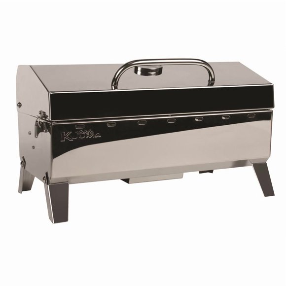 Camco Marine Barbeque Grill 58131 Kuuma; Stow N Go 160; Propane; Flame; 12000 BTU; Rectangular; Polished; Stainless Steel