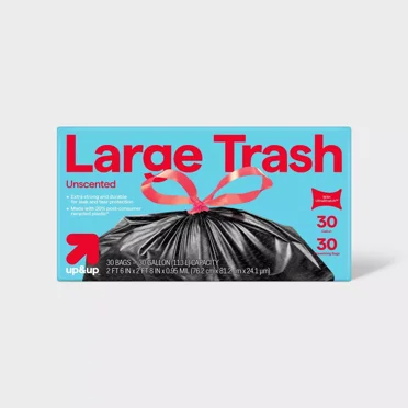 Large Drawstring Trash Bags - 30 Gallon