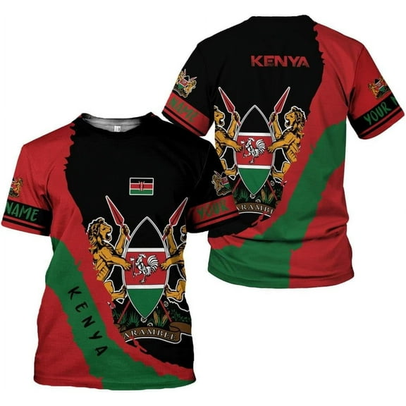 Personalized Kenya Flag 3D Shirts - Kenyan Pride Gift (T-shirt, S)