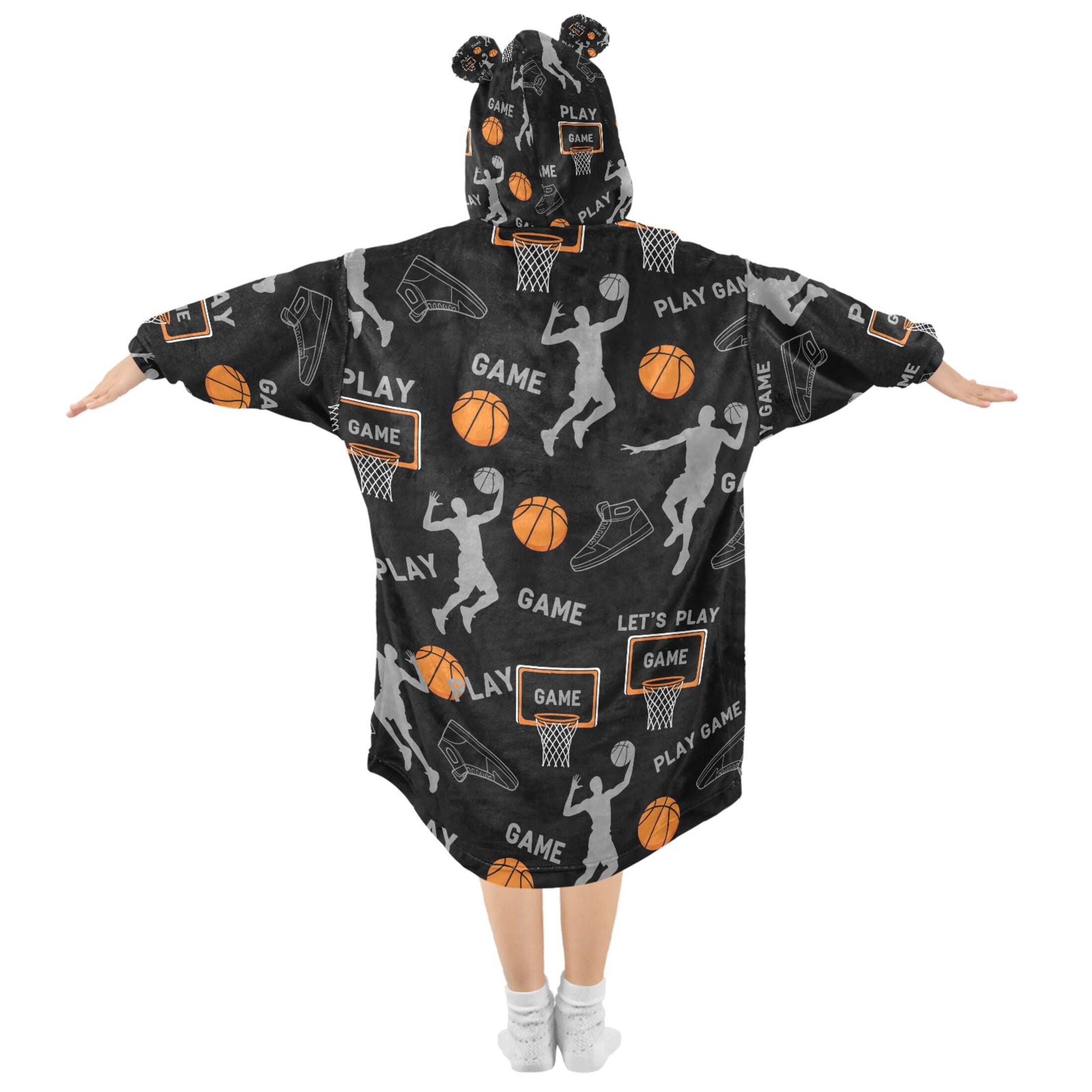 joogoo Blanket Hoodie Basketball Player for Oversize Sweatshirt Boys Girls 3-14 YR L