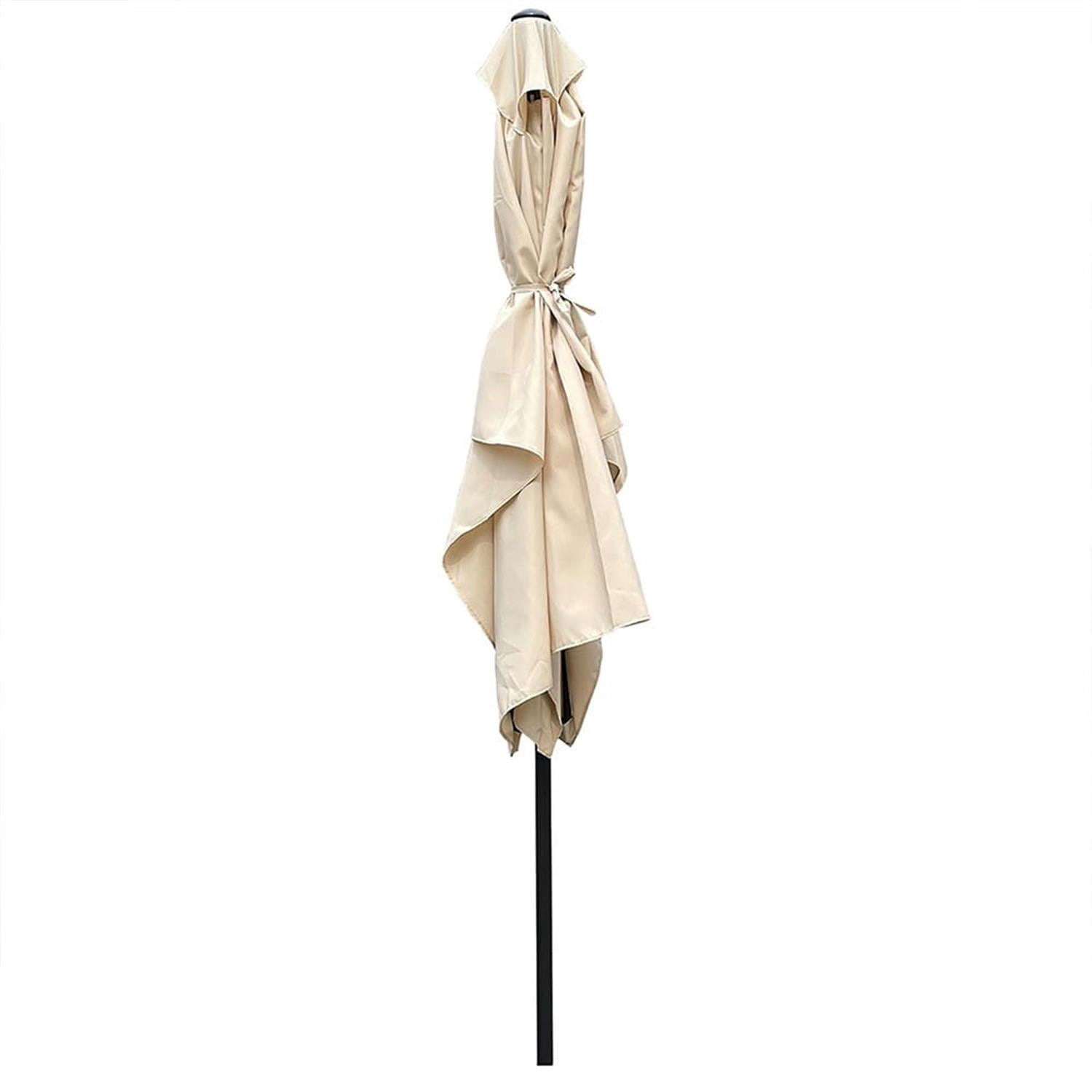 Demi Bonn 6 x 9ft Patio Umbrella Outdoor Waterproof Umbrella with Crank and Push Button Tilt without flap for Garden Backyard Pool Market, Beige