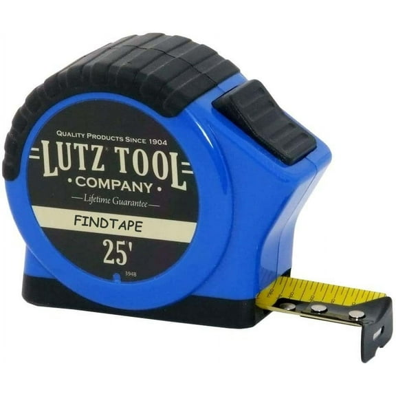 Lutz Tool Tape Measure: 25 foot tape measure with FindTape imprint (Blue)