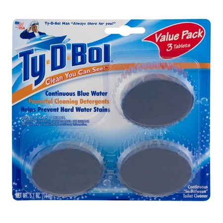 - (3 pack) Ty-D-Bol Blue Toilet Bowl 1.7 oz Cleaner Tablets, 3-Pack