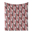 thumbnail image 1 of Modern Art Soft Flannel Fleece Blanket, Ellipse Curves Surrounded Focal Points Mathematical Education Modern Motif, Cozy Plush for Indoor and Outdoor Use, 70" x 90", Vermilion White, by Ambesonne, 1 of 6