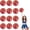 Rose red gold, variant on 12 Pack pom poms Cheerleading,Cheerleading poms Sports Dance Cheer Plastic Pom Poms Cheerleading for Sports Team Spirit (Blue Gold)