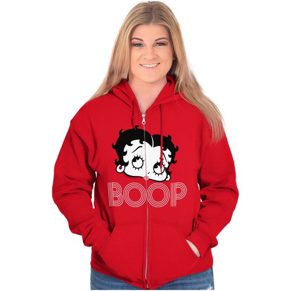 Retro Betty Boop Cartoon Character Women Plus Size Zipper Hoodie Brisco Brands 2X