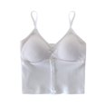 thumbnail image 1 of WZXFASHION Tank With Built In Bra Womens Tank Tops Adjustable Strap Stretch Cotton Camisole With Built In Padded Shelf Bra Intimates White One Size, 1 of 4