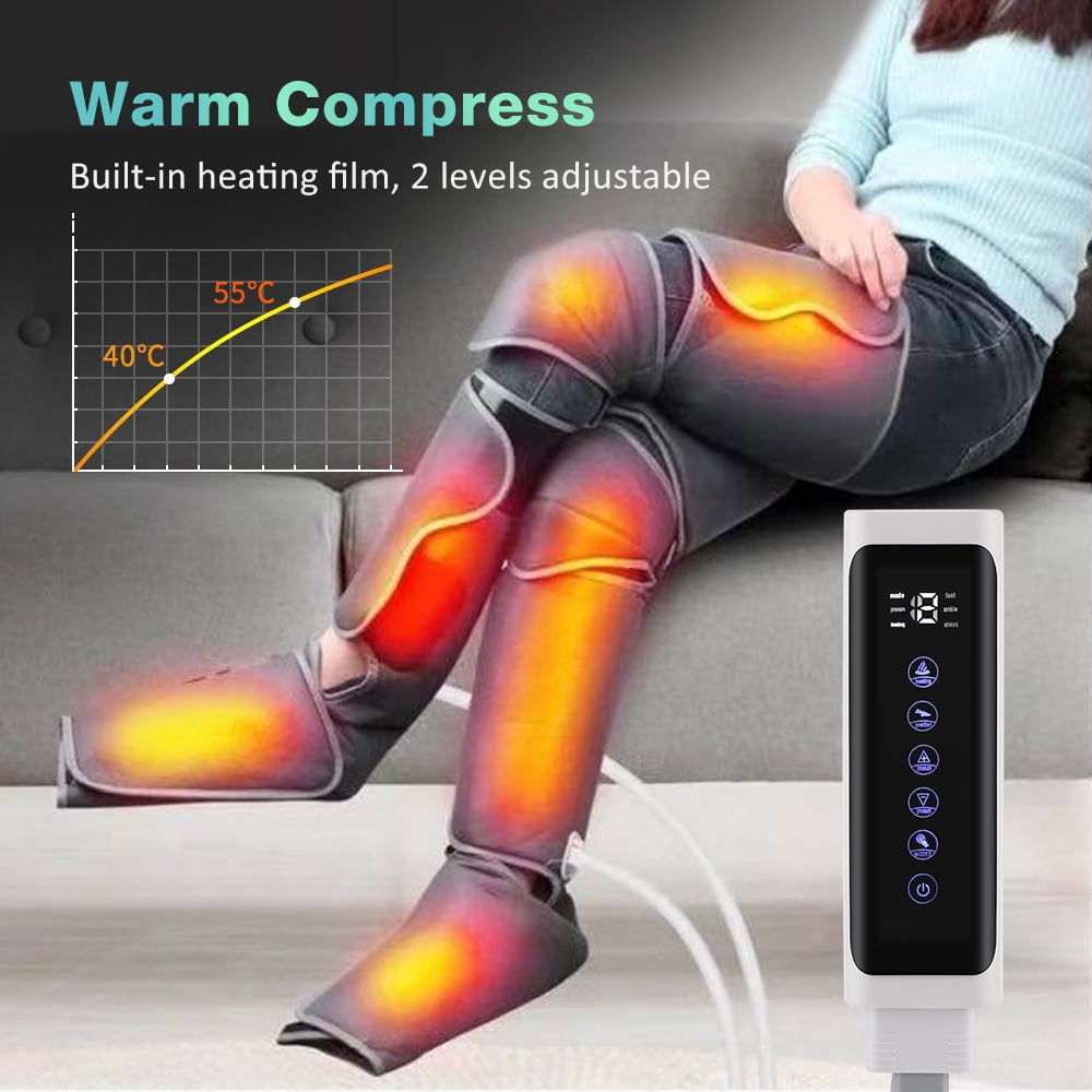 Leg Massagers for Circulation - Foot and Calf Massager with Heat, Air Compression Leg Wraps Massage Boots Machine for Home Use Leg Massage