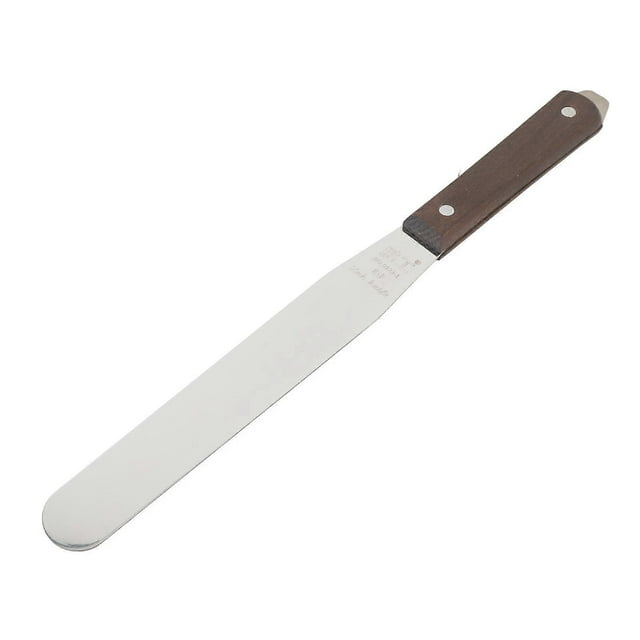 Spatule à glaçage droite en acier inoxydable avec manche en bois, pour décoration de gâteaux, pour pâtisserie et peinture, 20 cm