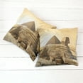 thumbnail image 6 of Ambesonne Vintage Throw Pillow Cover 2 Pack, Egptian Pyramids, 16", Sand Brown, 6 of 7