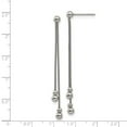 thumbnail image 3 of FB Jewels Stainless Steel Polished Beaded Snake Chain Post Dangle Earrings, 3 of 3