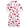 thumbnail image 4 of SERTG Womens Valentine Print Lapel Short Sleeve Pajama Set with Pockets Casual Spring Summer Homewear Two-Piece Outfit(Red#2,S), 4 of 5