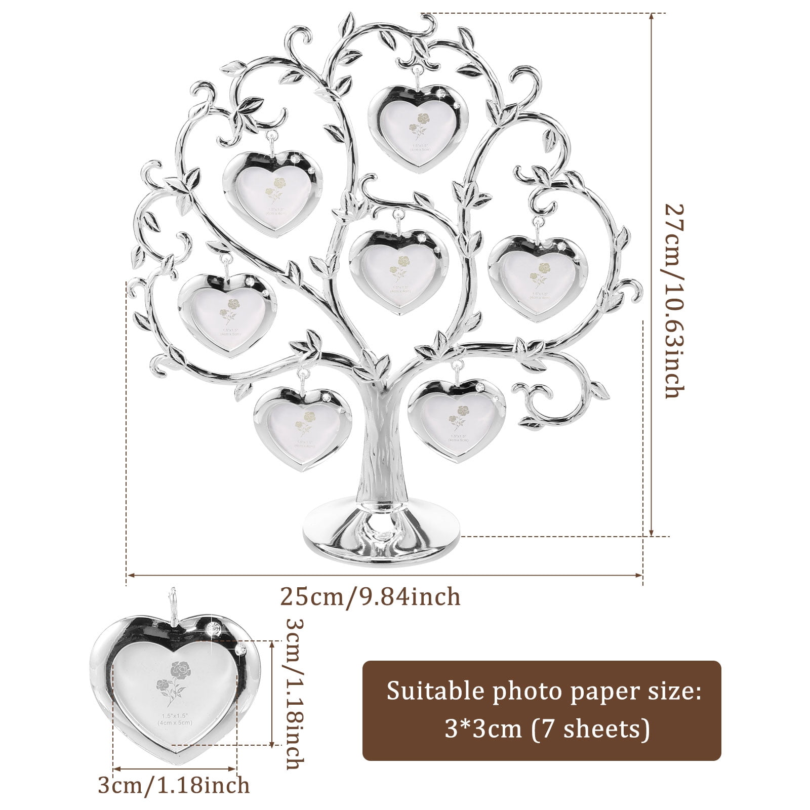 Keyohome Photo Frame Family Tree Metal Family Tree Photo Frame Tree Shape Display Rich Multi Picture Frame Tree Free Combination Photo Picture Tree Displays for Home Wedding Decor