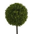 thumbnail image 2 of Nearly Natural 3.5 ft. Boxwood Ball Topiary Artificial Tree in White Tower Planter UV Resistant (Indoor/Outdoor), 2 of 3