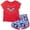 Wonder woman, variant on DC Comics Justice League Wonder Woman Big Girls T-Shirt and Active Retro Dolphin Shorts Outfit Set Infant to Big Kid
