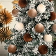 thumbnail image 4 of Coollooc 15Pcs 2.36 inch Flocked Velvet Christmas Tree Ball Ornaments Set, Mixed Flocked Balls Decorative Hanging Baubles, Shatterproof Plastic Decorations for Xmas Tree, Holiday, Party(D), 4 of 6