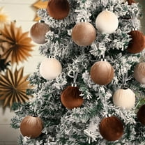 CuiLiyq Brown Velvet Christmas Tree Ornaments, 15 PCS Shatterproof Christmas Balls, for Xmas Trees Decorations Home Holiday Party Decor (2.3 Inch)