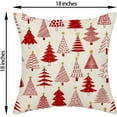 thumbnail image 2 of Christmas Pillow Covers 18x18 Inch 2 Pcs Red Christmas Tree Decor Throw Pillows Geometric Winter Xmas Holiday Outdoor Farmhouse Decoration Pillowcase Linen Cushion Cover for Couch Sofa Bed, 2 of 5