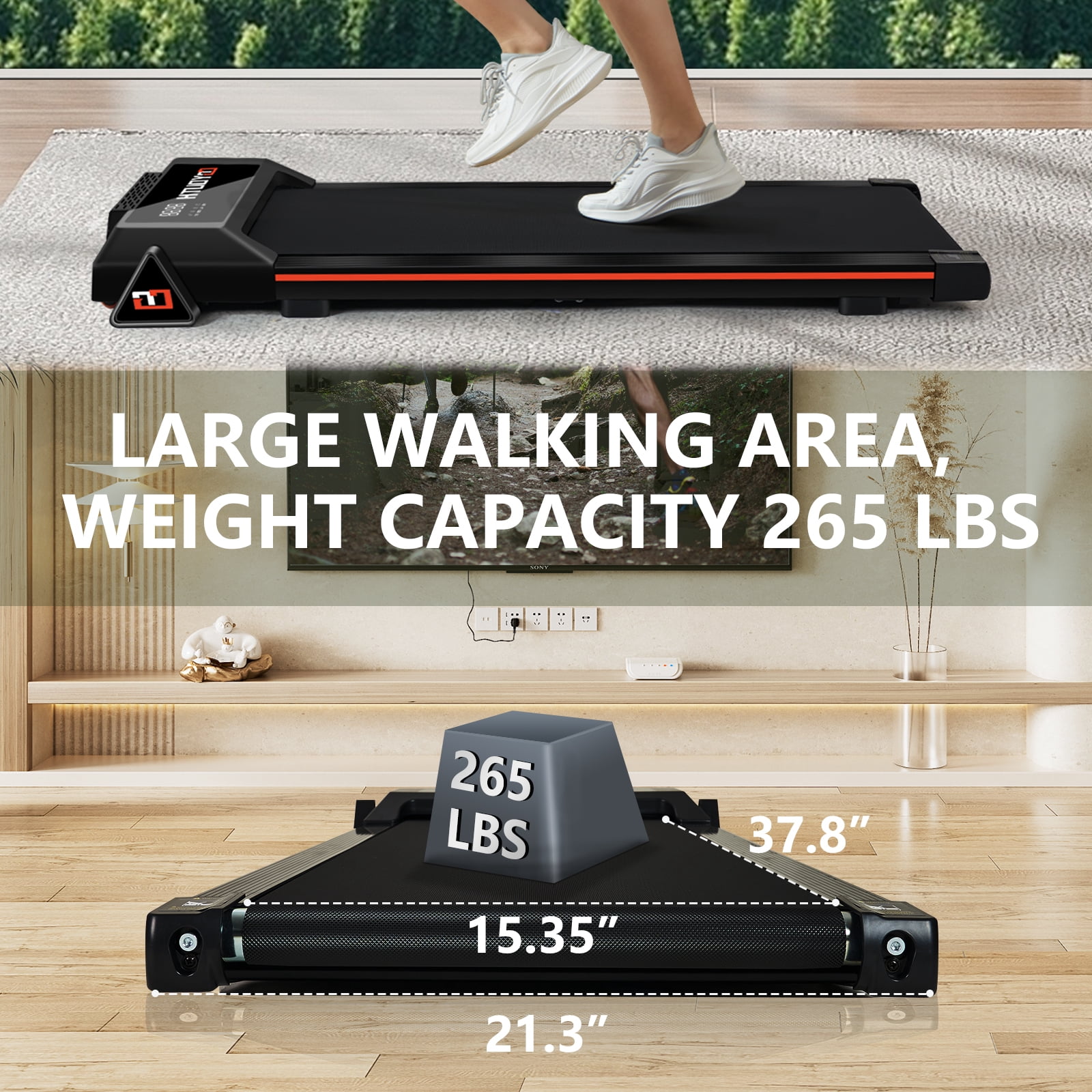 Goyouth Portable Mini Electric Treadmill with 3-Level Incline