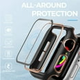 thumbnail image 4 of 15 Pack Compatible Apple Watch Case with Tempered Glass Screen Protector,Edge Full Coverage Hard PC Cover（Black Rose+Silver，42mm）, 4 of 7