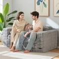 thumbnail image 5 of GOODONE Bean Bag Chair Sofa,Giant Loveseat Bubbled Boneless Couch,Modern Soft Comfy Plush Lazy Sofa for Living Room and Apartments,No Assembly Required,Grey, 5 of 7