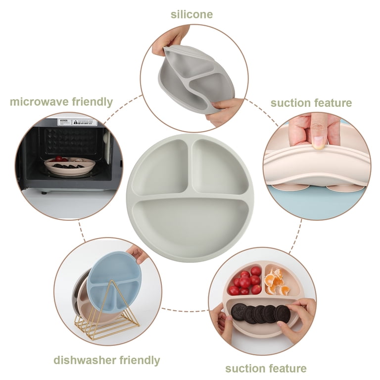 Armscye Suction Plates 3-Pack, Divided Silicone Dishes photo 4