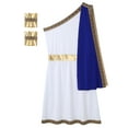 thumbnail image 5 of Doomiva Men's Ancient Greek God Toga with Sleeves One Shoulder Halloween Costume Tunic Role Play Blue L, 5 of 6