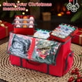 thumbnail image 2 of 2-In-1 Christmas Decoration Ornament Organizer Box, Movable Pallet Santas Bags Ornament Storage Containers, Holds 73 Holiday Ornaments, Adjustable Space For Figurines And Pockets For Decoration, 2 of 6
