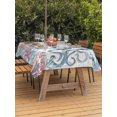 thumbnail image 3 of Outdoor Tablecloths with Umbrella Hole & Zipper, Octopus Coastal Tablecloth Rectangle 60x84 Inch, Beach Nautical Ocean Coral Seahorse Vintage Waterproof Table Cloth, Patio/Pool/Picnic Table Covers, 3 of 8