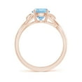 thumbnail image 2 of Angara Natural 1.12 Ct. Aquamarine Solitaire Ring in 14K Rose Gold for Women (Ring Size: 10.5), 2 of 10