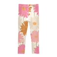 thumbnail image 2 of Girl's Legging Full-Length Colorful Print Tights For Dance Gym Everyday Wear Pink Daisies, 2 of 8