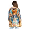 thumbnail image 2 of Sakkas Darsy Women's Pirate Boho Loose Floral Print Top Blouse Long Sleeve Trendy - 561-Blue - L/XL, 2 of 5