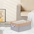 thumbnail image 5 of Unique Bargains Storage Bin with Handle Fabric Cube Grey/Brown 16*12.5*8in, 5 of 8